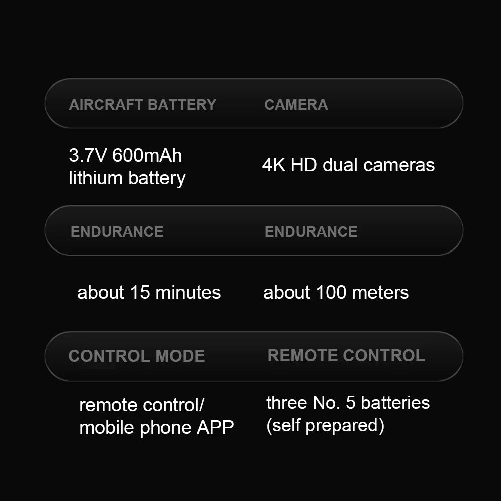 F191 Mini Drone, aircraft battery camera 3.7v 60omah 4k 