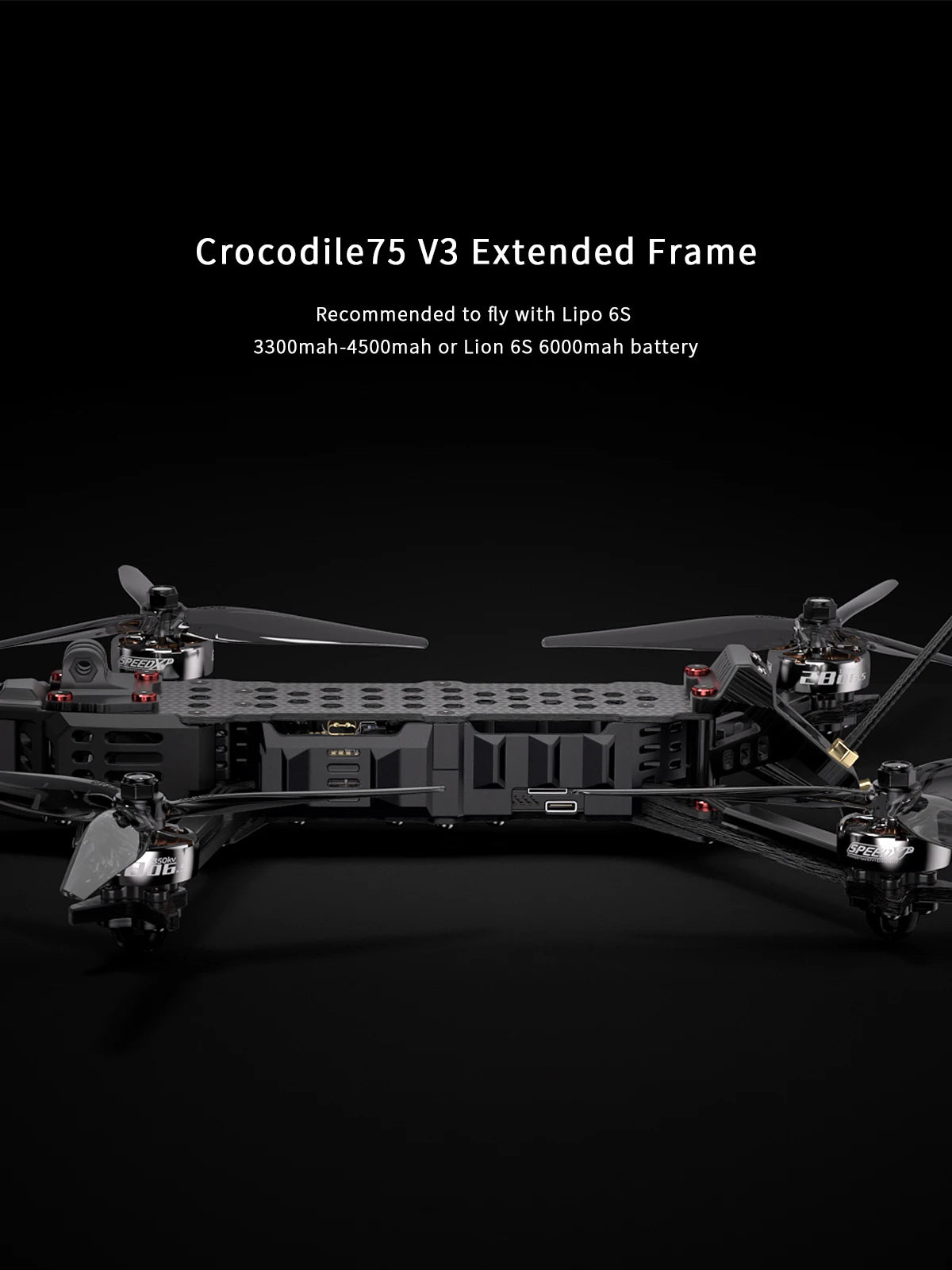 GEPRC Crocodile75 V3 HD, Crocodile75 V3 Extended Frame Recommended to fly with Lipo 6S 3300