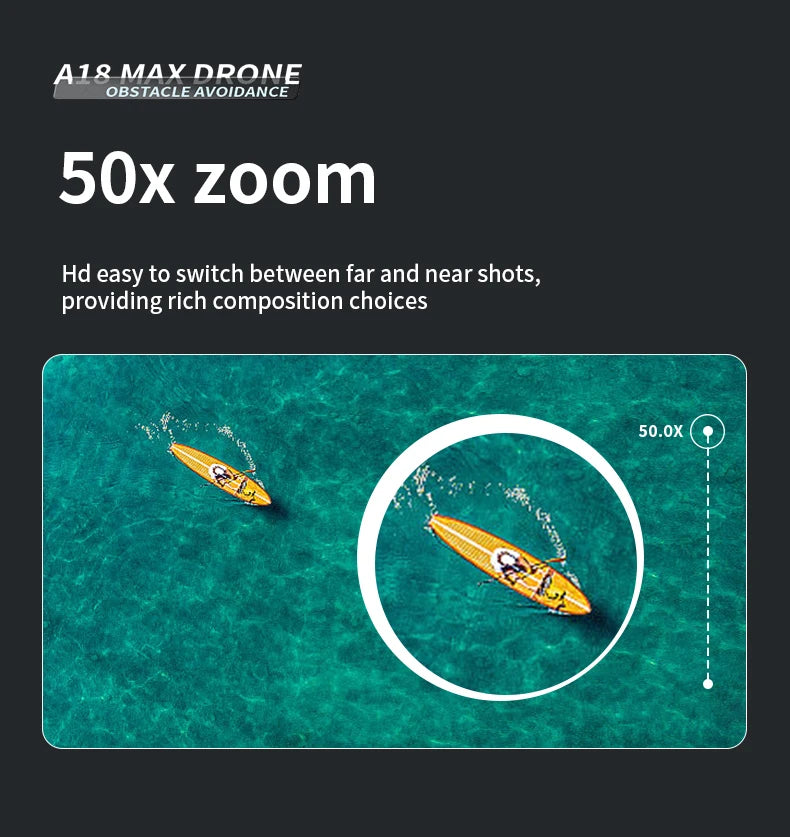 A18 MAX Drone - 4K HD Camera Brushless Motor FPV Aerial UAV Flow Positioning Obstacle Avoidance with Breathing Light RC Quadcopter 26 A18 MAX Drone, a& maydrone obstacle avoidance 50x zoom h