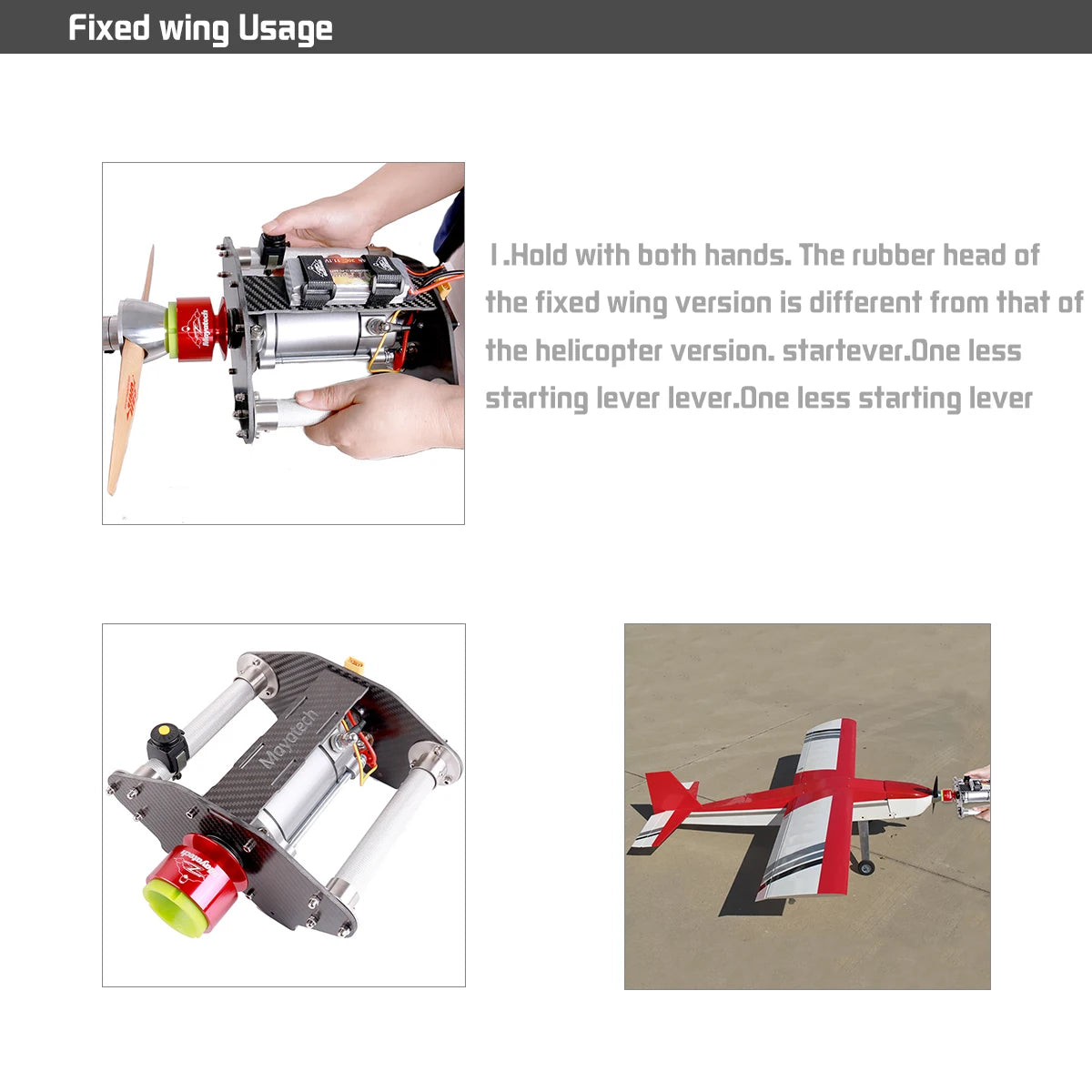 Mayatech TOC250 Terminator TOC Starter, Mayatech TOC250 Terminator starter kit for fixed-wing gasoline UAVs with distinct rubber head for handheld use.