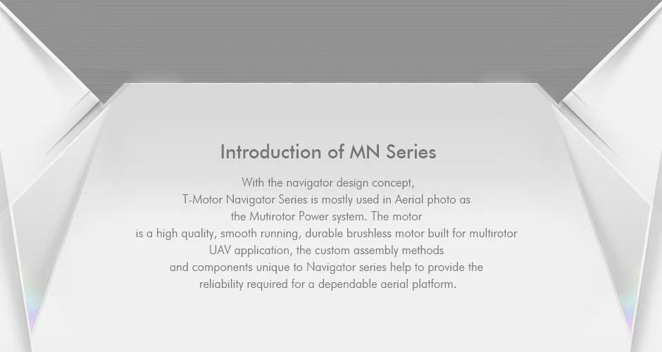 T-motor MN3515 KV400 Outrunner Brushless Motor 2.8KG Thrust For Multicopter Aircraft Boats Planes Helicopter MultiRotor Drones 8 T-motor, the custom assembly methods and components unique to Navigator series provide the reliability required for a