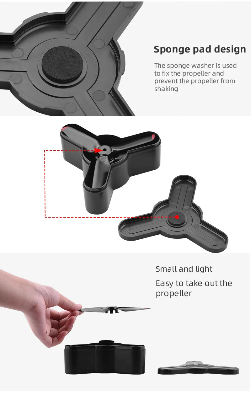DJI FPV Propeller Guard Lens Cover Cap Antenna Signal Extender Landing Gear Propeller Box for DJI FPV Comb Drone Accessories 66 DJI FPV Propeller, Sponge design The sponge washer is used to fix the propeller pad and prevent the propel