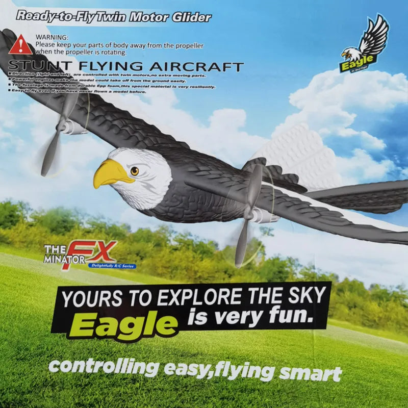 RC Plane Wingspan Eagle Bionic Aircraft Fighter Radio Control Remote Control Hobby Glider Airplane Foam Boys Toys for Children 10 Beady-to-Flyfwln Motor Glider WARN