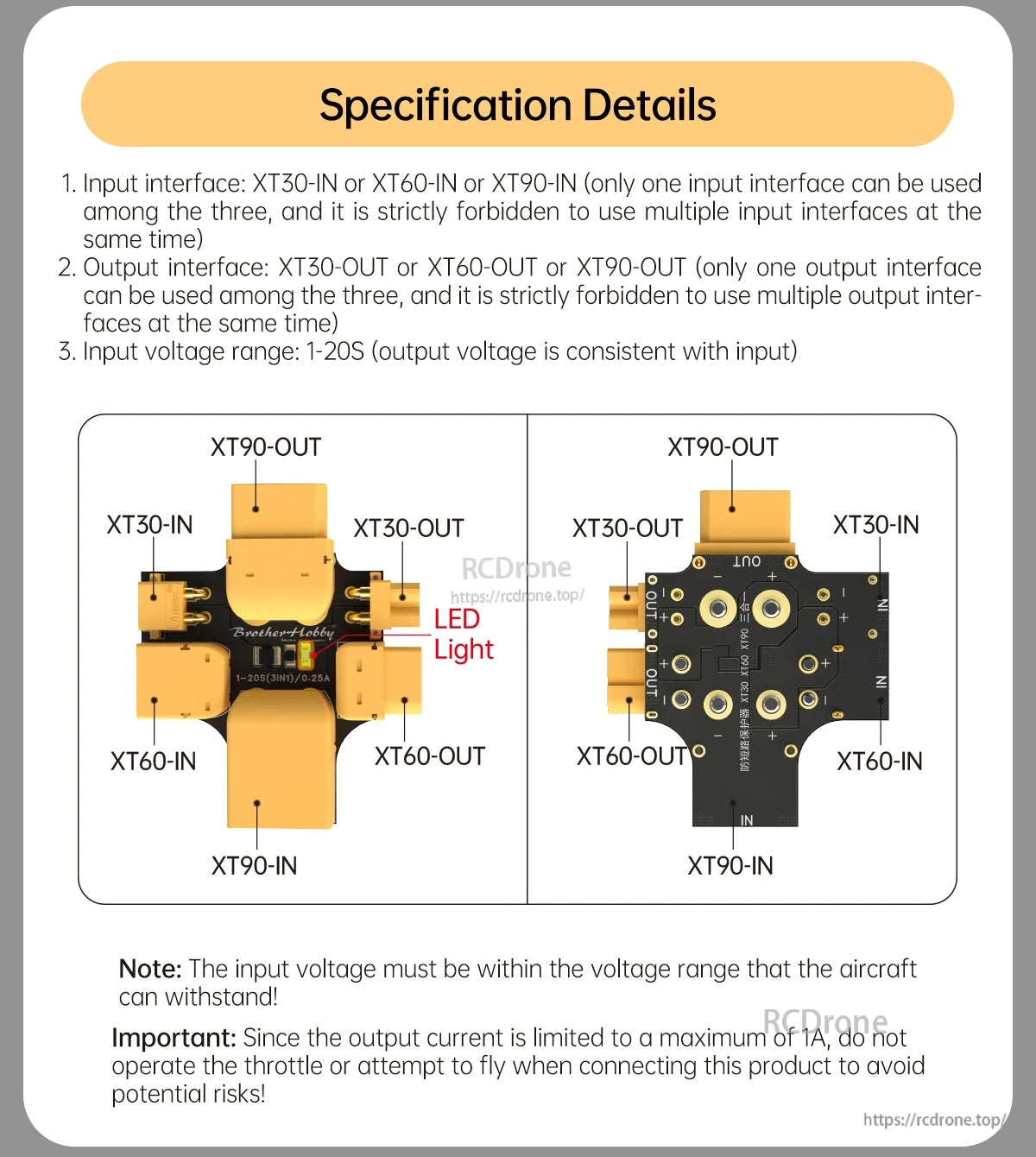 Short Circuit Protector XT30 XT60 XT90 3IN1
