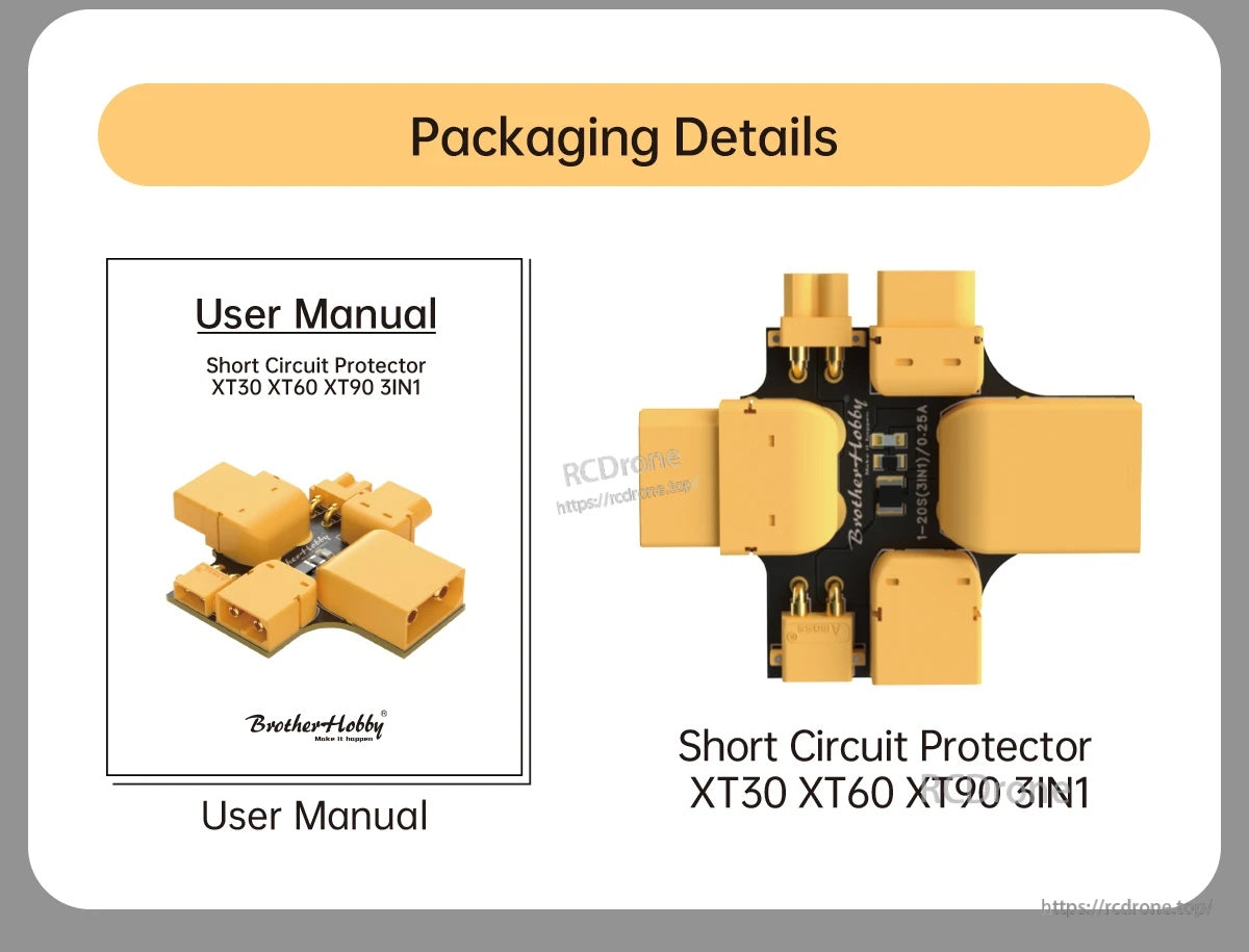 Short Circuit Protector XT30 XT60 XT90 3IN1