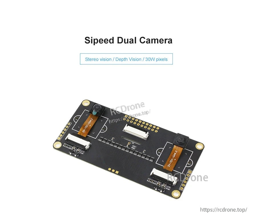 Sipeed Dual Camera module board with two GC0328 sensors and 24‑pin FPC connectors for stereo vision