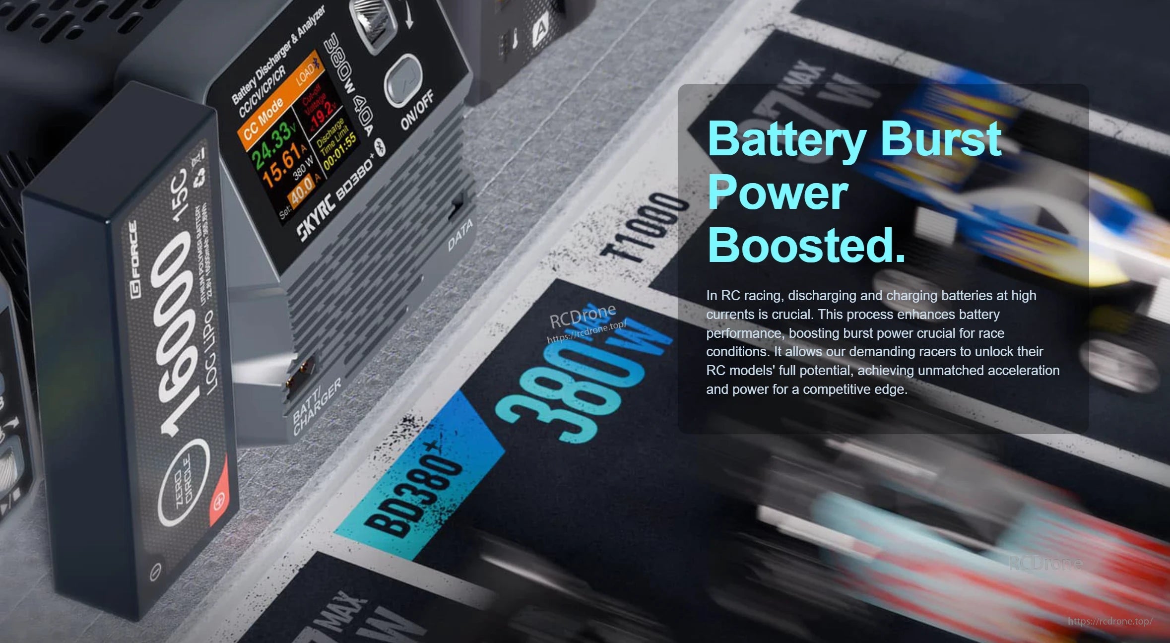 SkyRC BD380 Plus Battery Discharger & Analyzer for for 1-8S 380W, 40V, 40A Discharge
