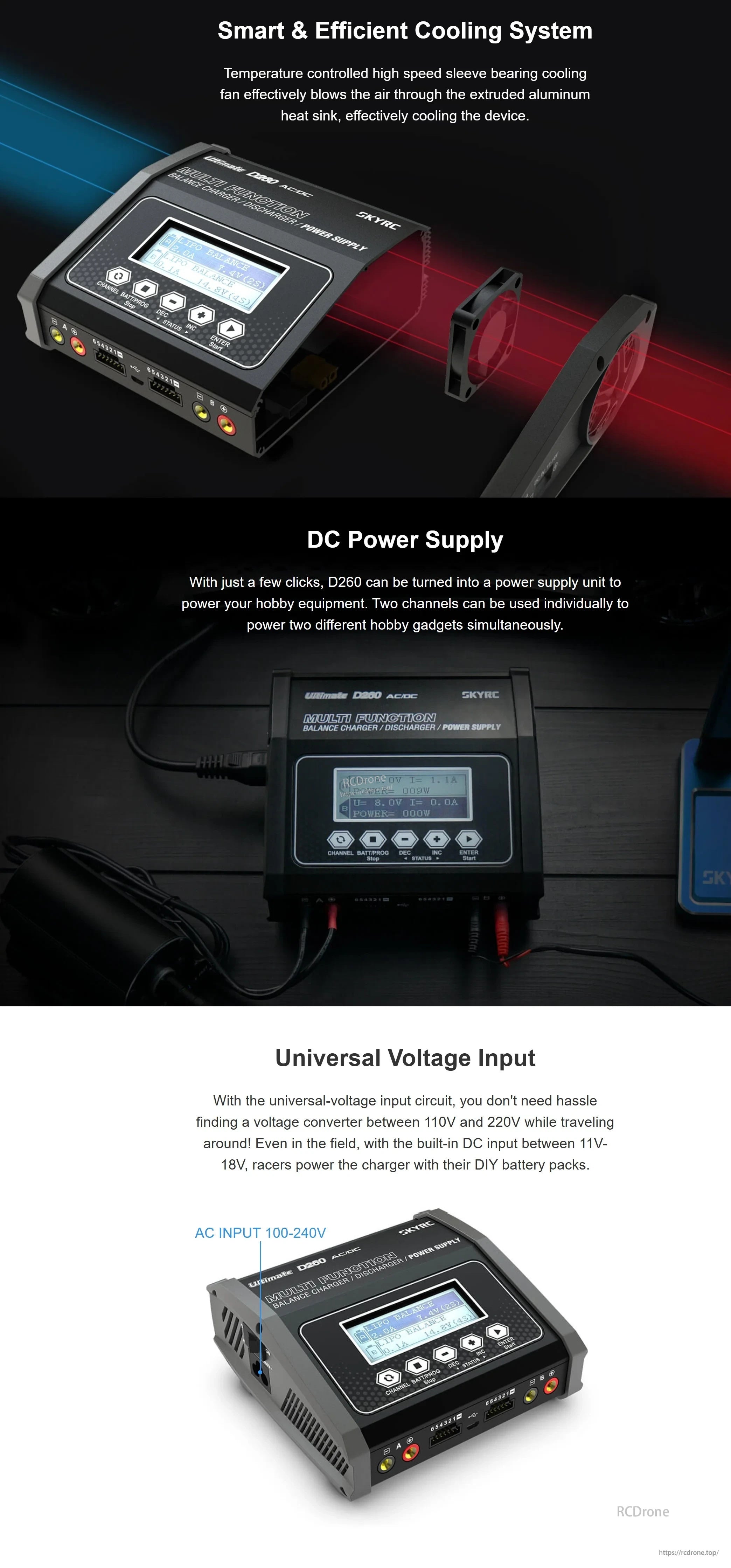 SkyRC D260 Ultimate Duo 260W AC/DC Balance Charger / Discharger / Power Supply