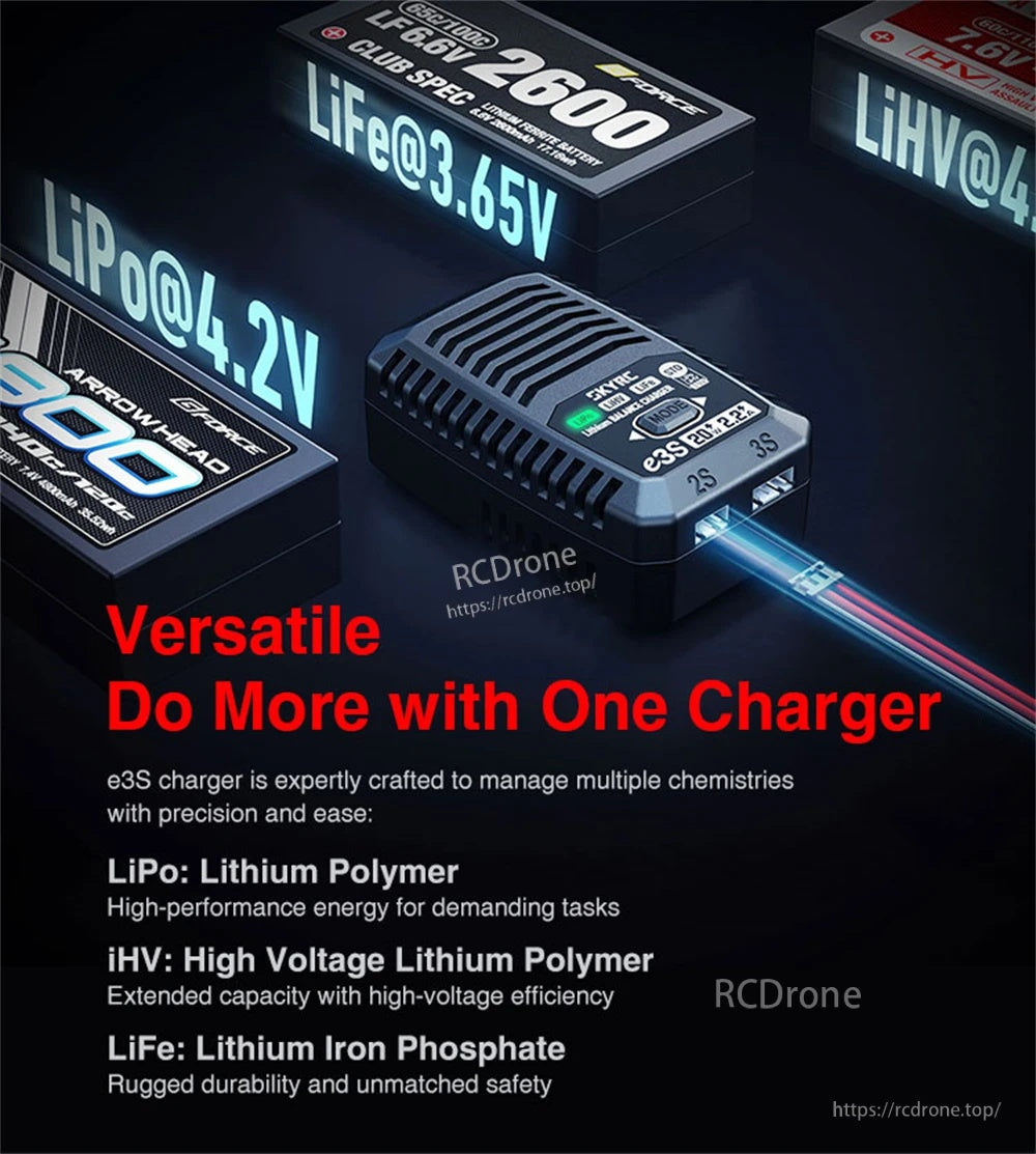 SkyRC E3S 20W 2.2A Charger for 2S/3S LiPo/LiHV/LiFe Battery