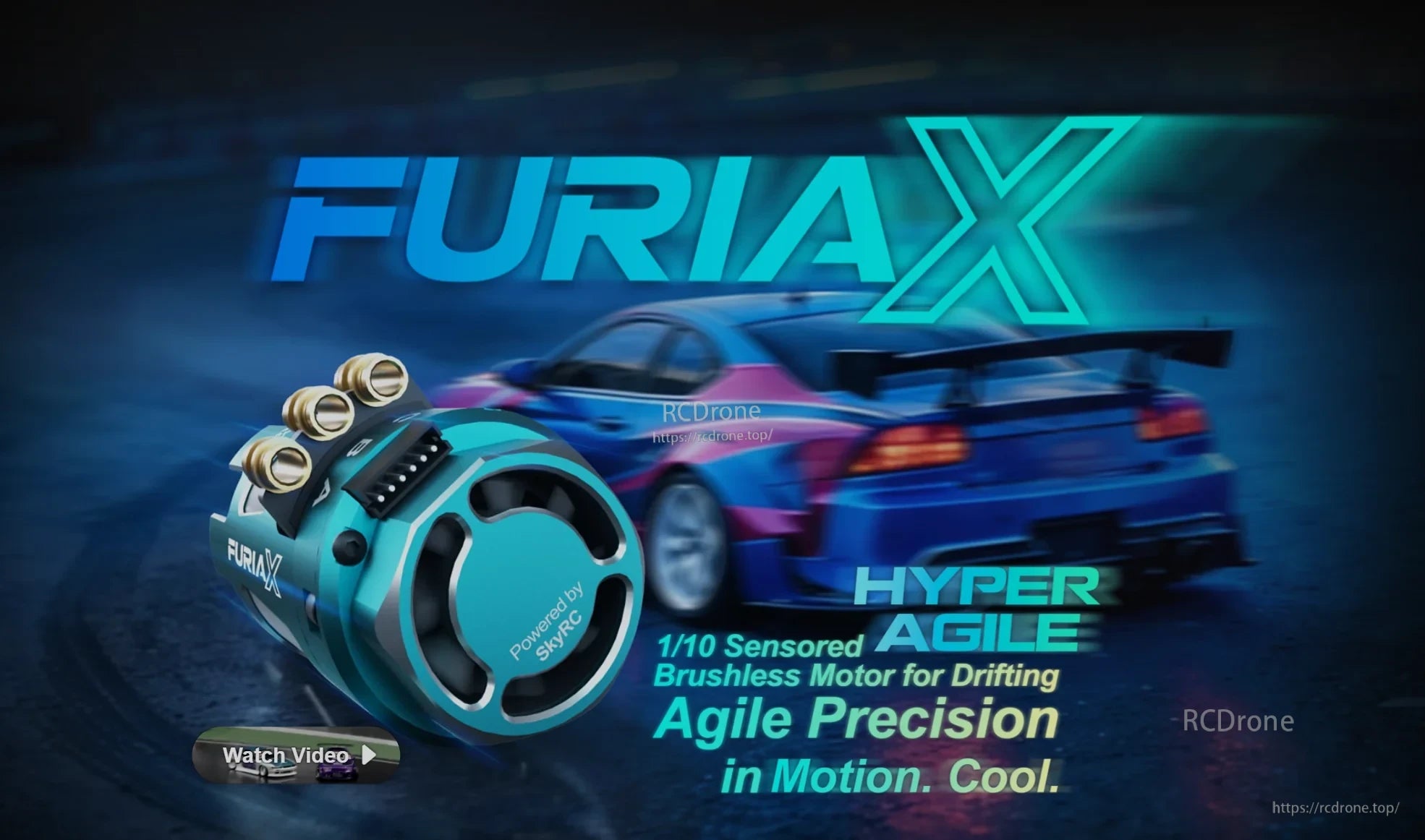 SkyRC FuriaX FuriaX Hyper Agile 1/10 sensored brushless motor for drifting with FURIAX branding