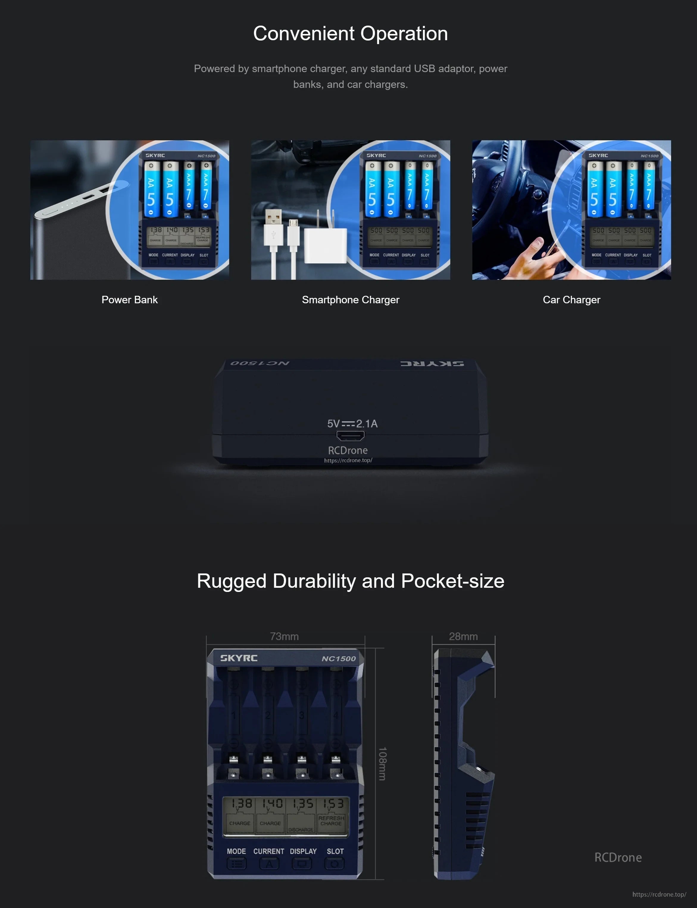 SkyRC NC1500 AA/AAA Battery Charger & Analyzer