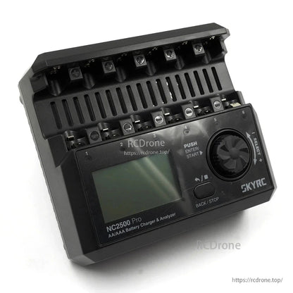 SkyRC NC2500 Pro Battery Charger, SkyRC NC2500 Pro AA/AAA battery charger and analyzer with 8 charging slots, LCD screen, and control dial