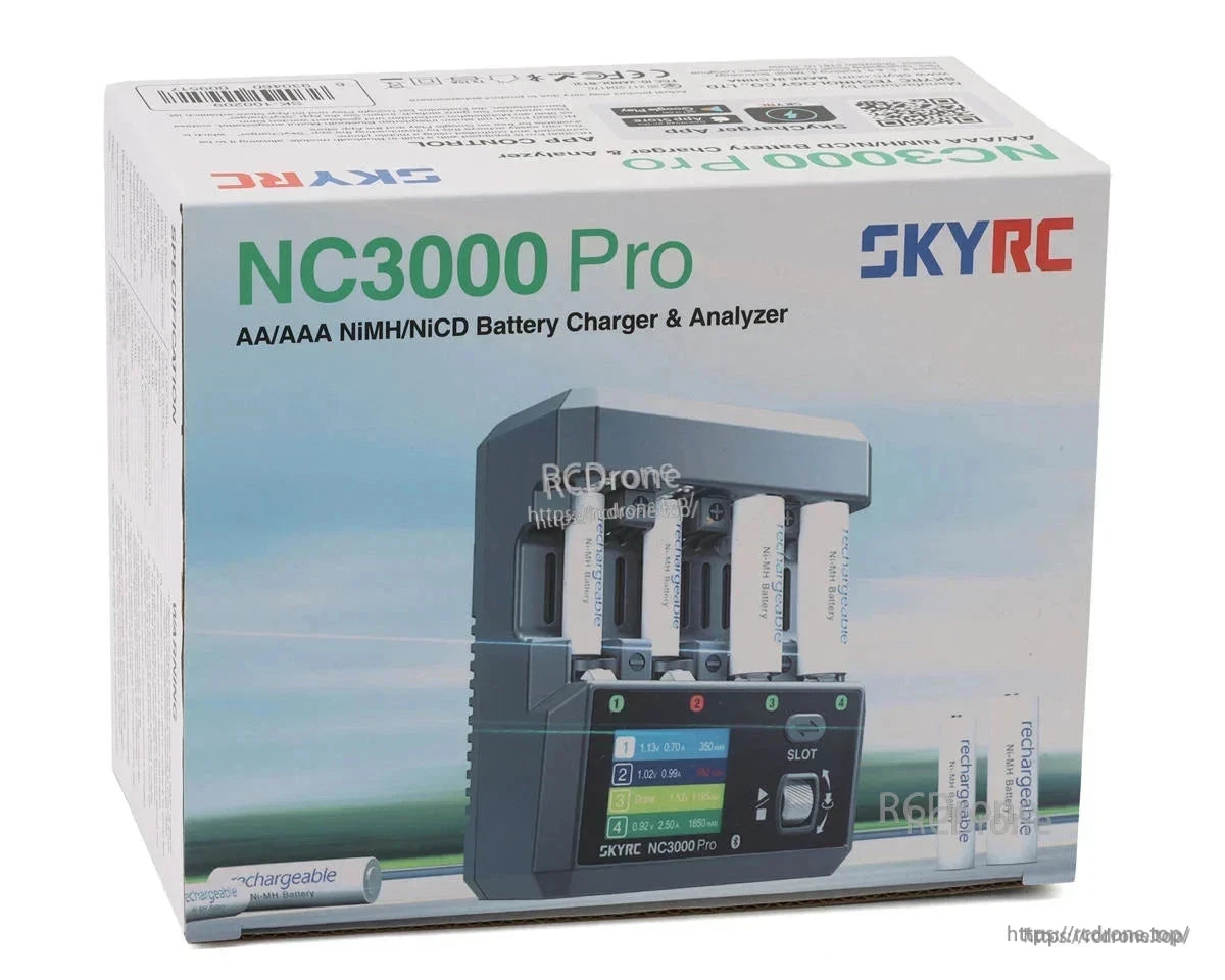 SkyRC NC3000 Pro Battery Charger, SkyRC NC3000 Pro AA/AAA NiMH/NiCD battery charger and analyzer retail box with charger display