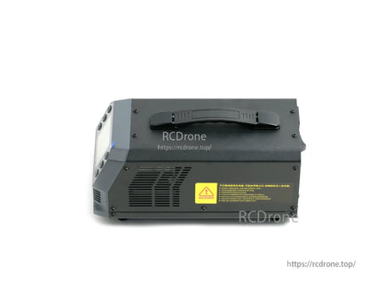 SkyRC PC1080neo dual output lithium battery charger with carry handle, side cooling vents, and warning label