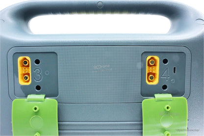 SkyRC PC3000H Quattro battery charger panel with XT60 ports labeled 3 and 4 and a small USB port