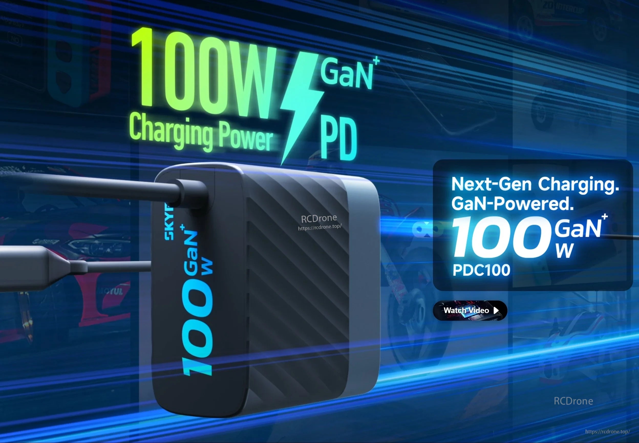 SkyRC PDC100 100W GaN Fast Charger With USB-C Output, Supporting PD, PPS, and QC