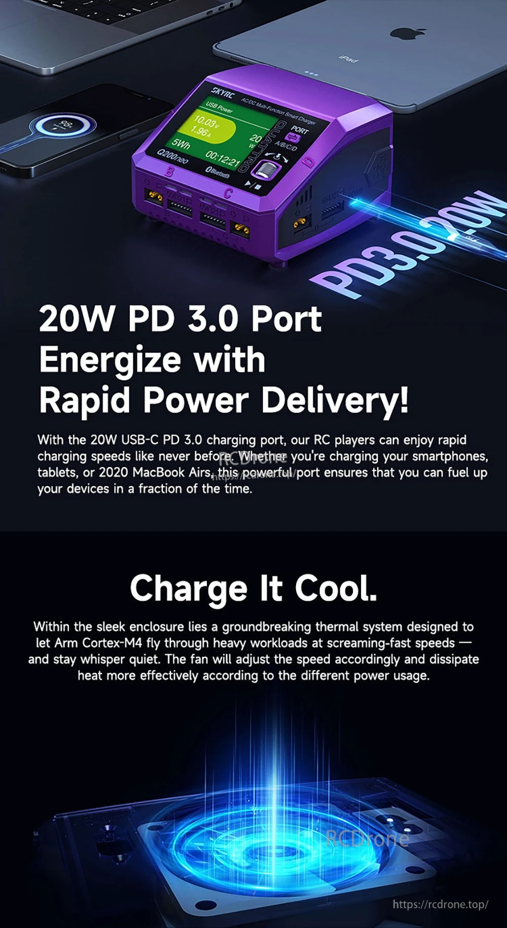 SkyRC Q200neo 4 Channel AC 200W DC 400W 10A*4 Multi-Function Smart Charger  for 1-6S Lipo LiHV LiFe LiIon 2-15S NiMH NICD Battery