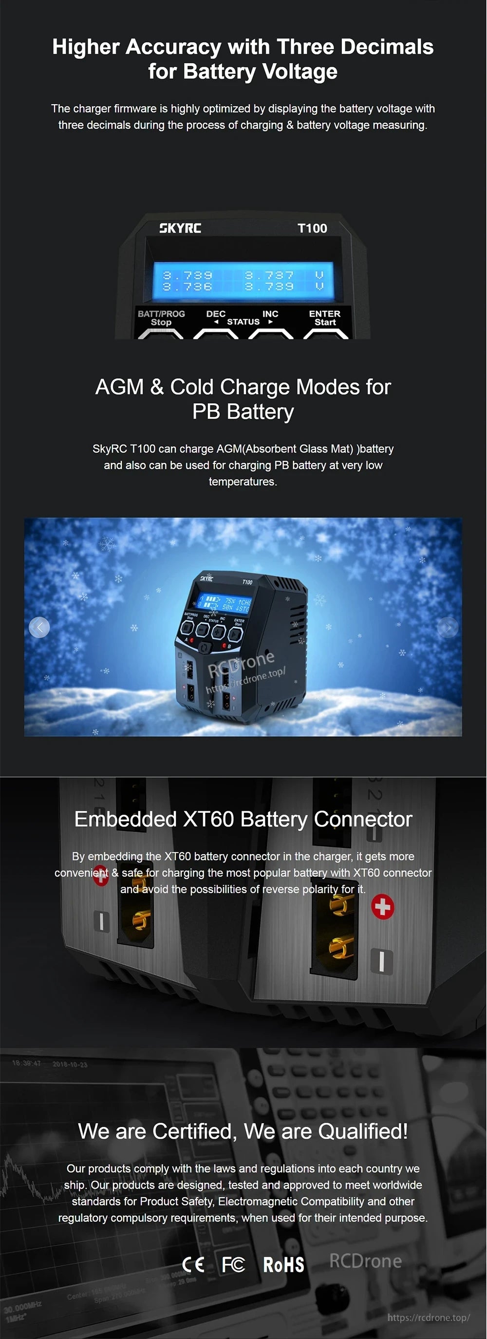 SkyRC T100 DUAL 5A 2X50W Balance Charger for 2-4S LiPo/LiIon/LiFe/LiHV Battery