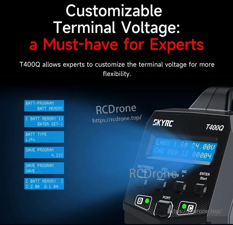 SkyRC T400Q AC/DC 100X4 Lipo Battery Balance Charger/Discharger for 1-6S LiPo Battery