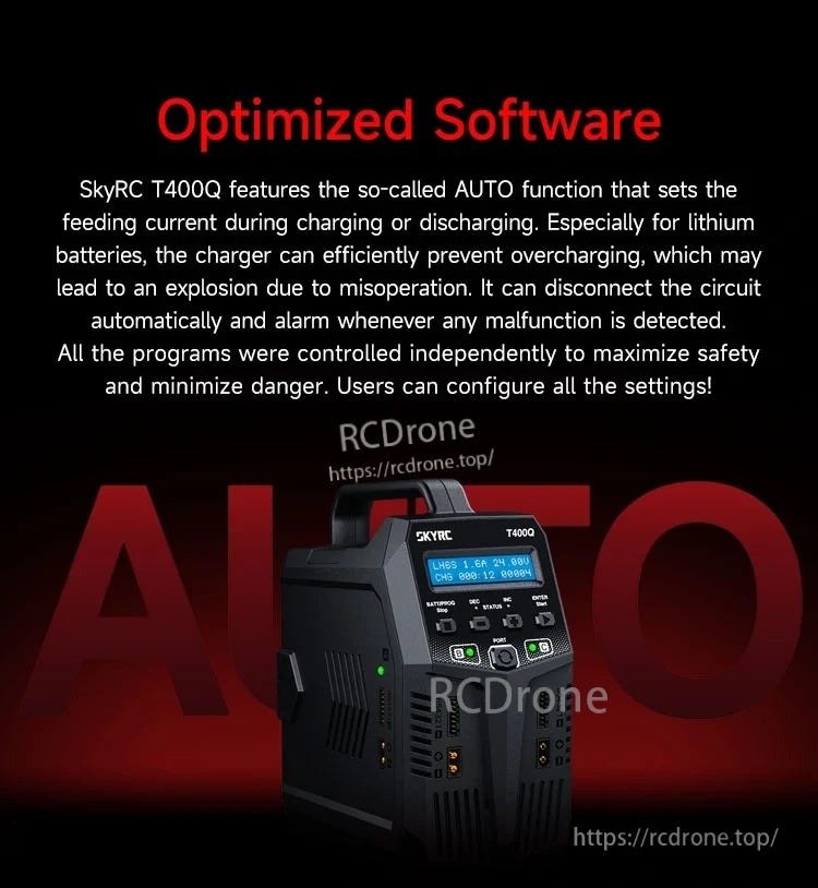 SkyRC T400Q AC/DC 100X4 Lipo Battery Balance Charger/Discharger for 1-6S LiPo Battery