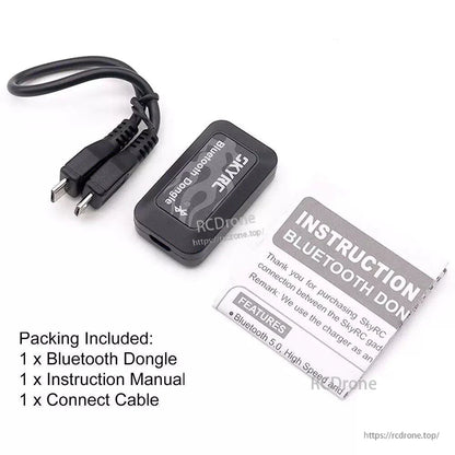 Bluetooth dongle kit with USB cable and instruction manual for SkyRC ESC setup