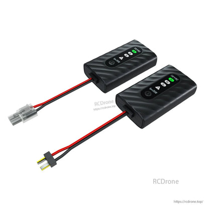 SkyRC Type35N compact battery charger with LED status indicators and attached output leads with two connector types