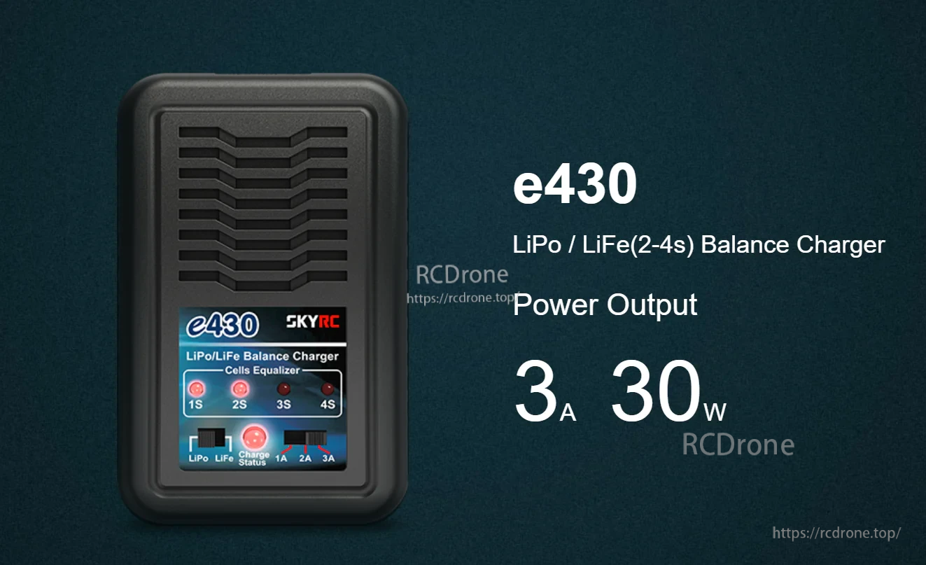 SkyRC e430 LiPo / LiFe(2-4s) Balance Charger Power Output 3A 30W