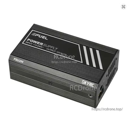 SkyRC eFuel 200W Power Supply, SkyRC eFuel PSU200 power supply in black finned case, labeled input 110-240V and output 12V 17A