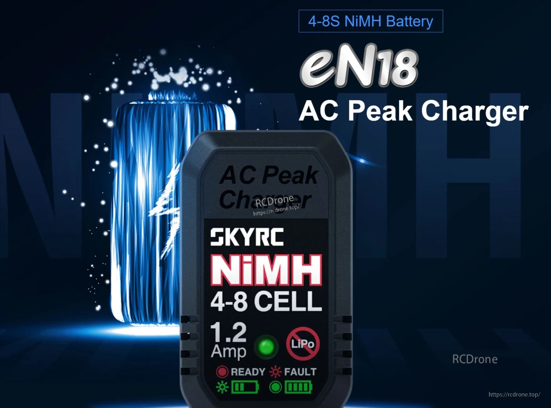 SkyRC eN18 NiMH Peak Charger 4-8S 1.2A 18W