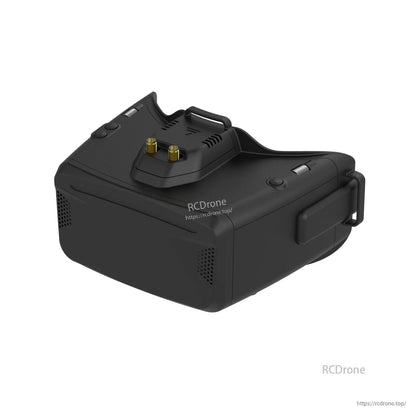SkyZone Cobra S FPV Goggle angled view showing top buttons and dual antenna connectors