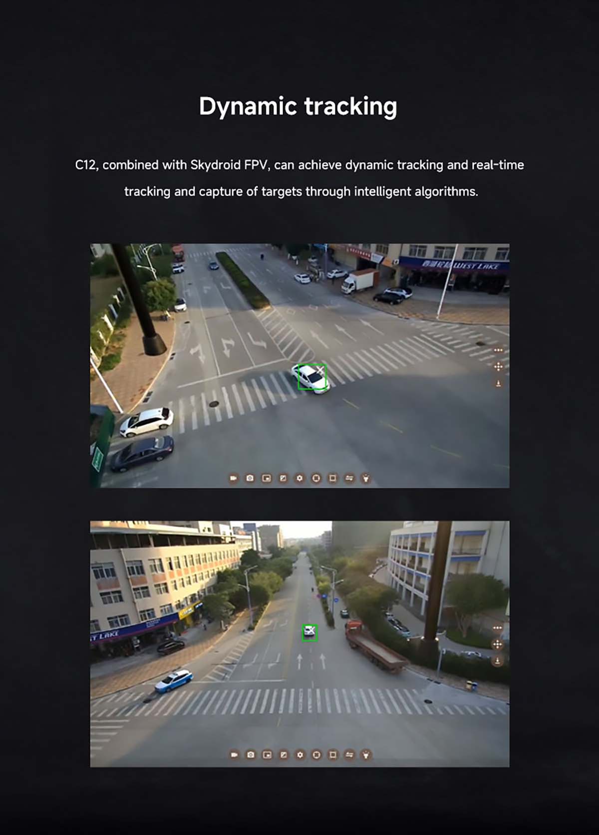 Skydroid C12 Drone Gimbal, Dynamic tracking and real-time target capture through intelligent algorithms combining Skydroid C12 and FPV.