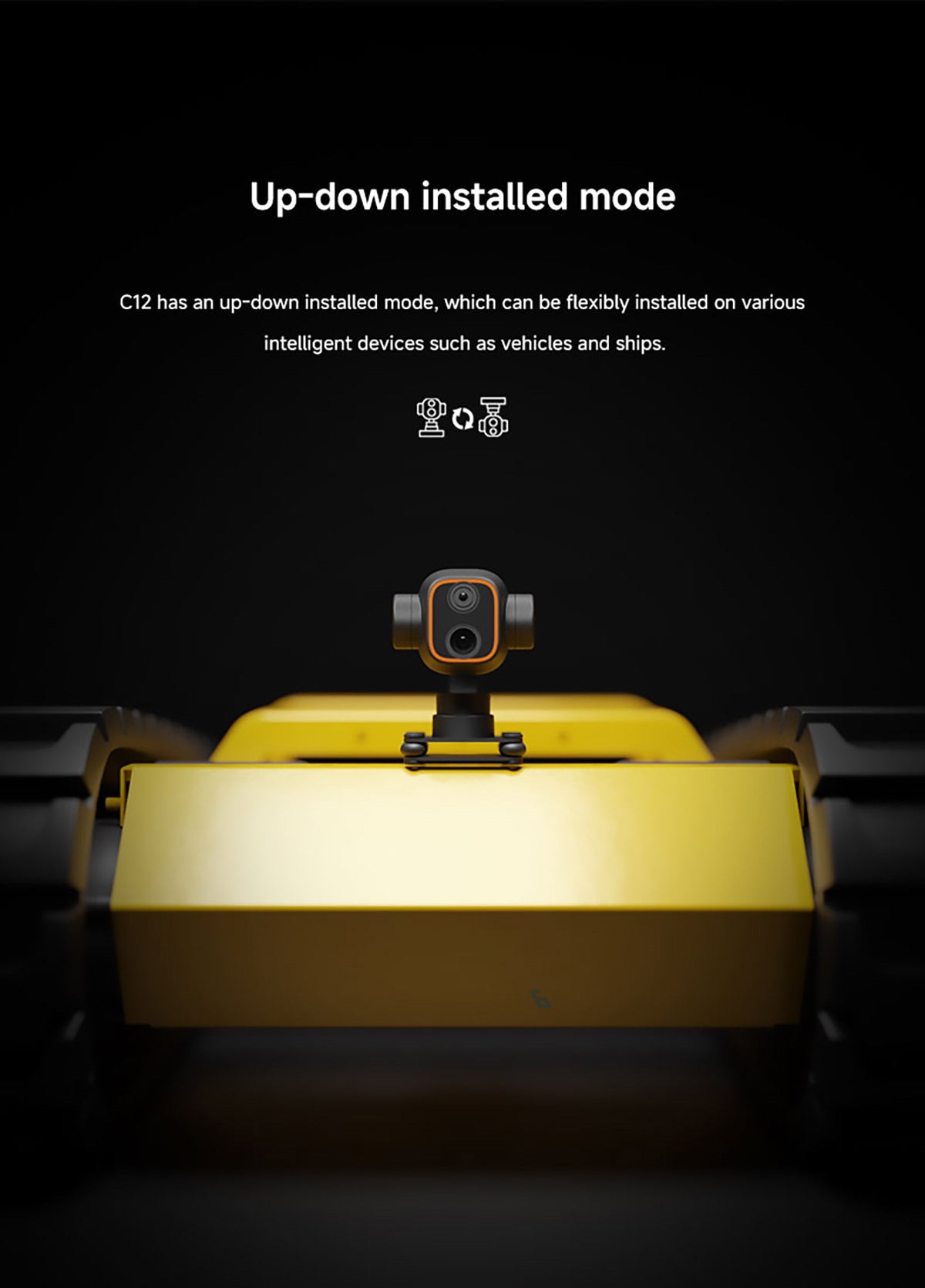 Skydroid C12 Drone Gimbal, Adaptable gimbal for mounting on vehicles and ships.