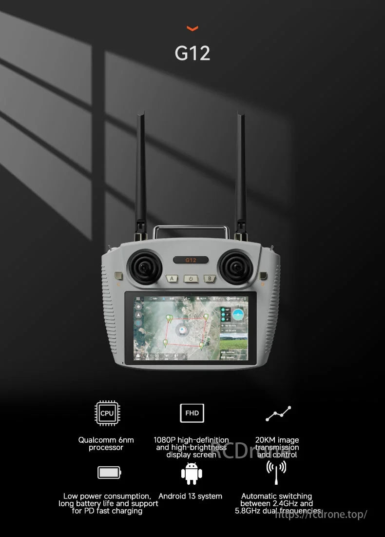 Skydroid G12 2.4G/5.8G Dual-Band 20km Long Range Remote Controller