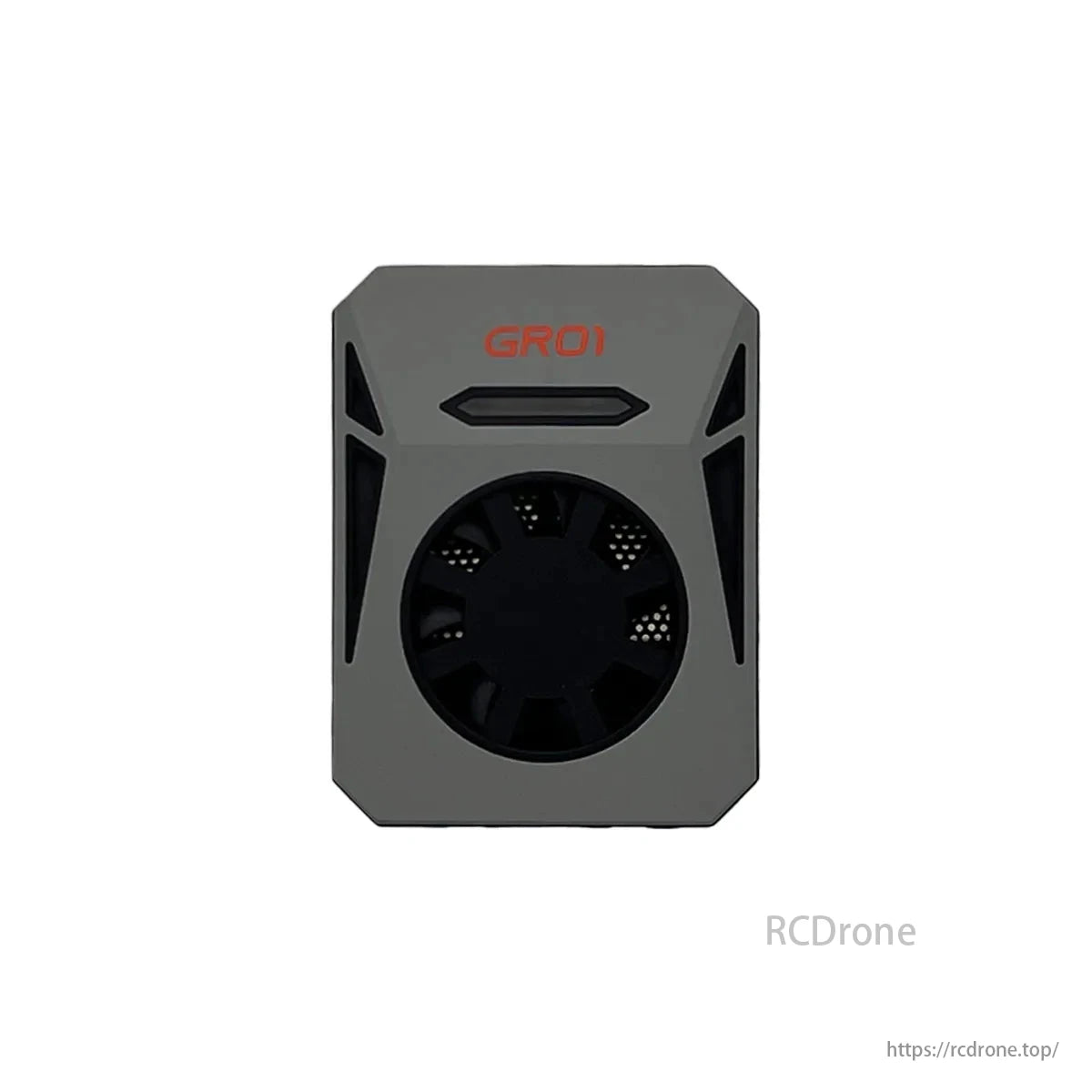 Skydroid G20, Gray device with "GRO1" text and circular vent, likely a drone component.