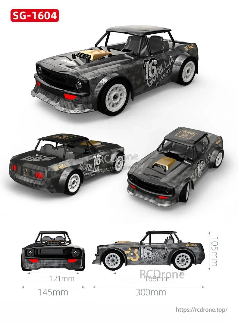 Skymaker SG1605 1:16 Drift RC, SG-1604 Gorilla 16 Race Car 1:16 Drift RC Model 300mm Long