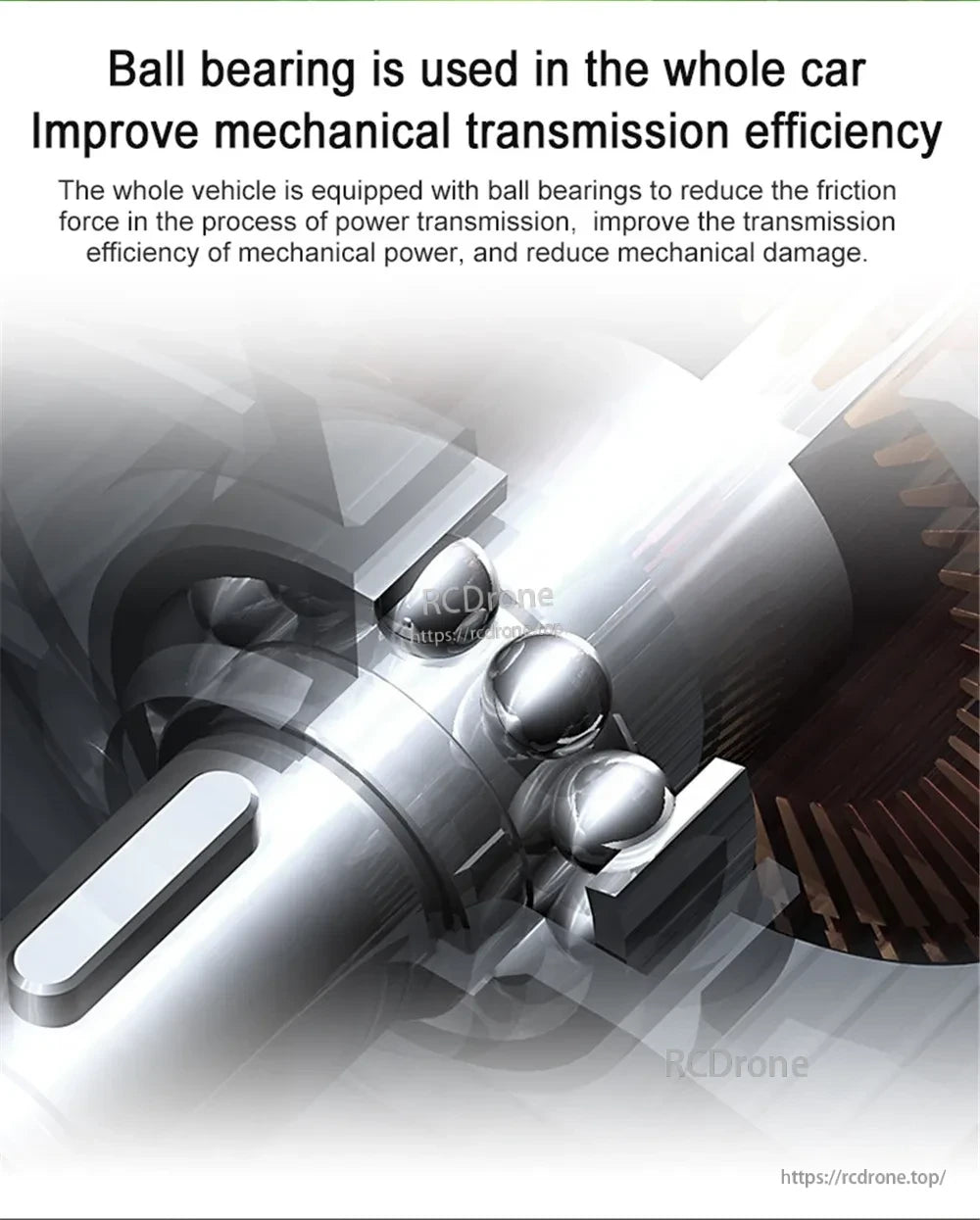 Skymaker SG1605 1:16 Drift RC, Ball bearings enhance car transmission efficiency, reduce friction and mechanical damage.