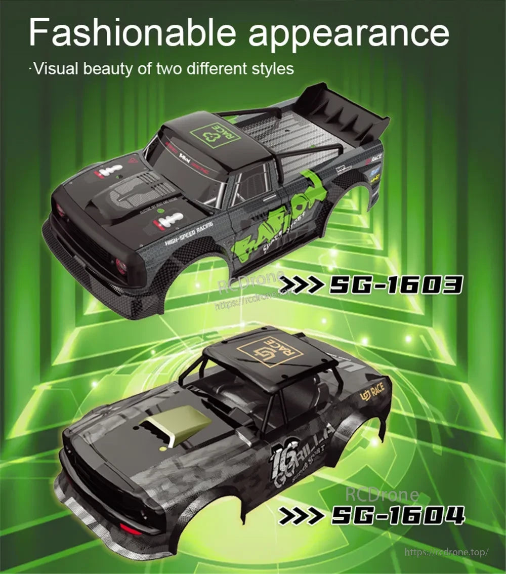 Skymaker SG1605 1:16 Drift RC, Fashionable RC cars SG-1603 and SG-1604 with sleek racing designs.