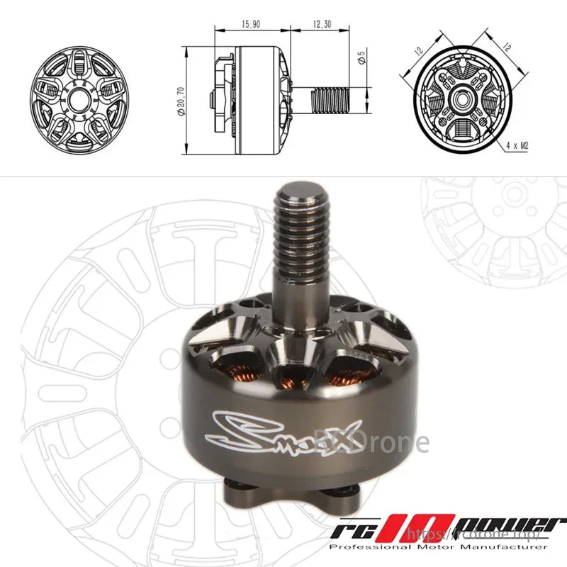 SmooX 1507 Brushless Motor, A high-performance motor suitable for cinewhoop builds, freestyle drones, and lightweight FPV racers, offering power efficiency and stable throttle response.