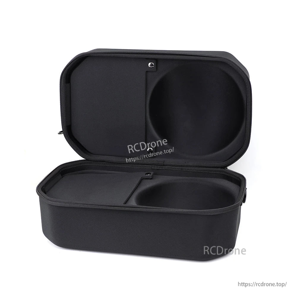 Empty Soccer Drone Storage Bag interior showing molded compartments and divider flap