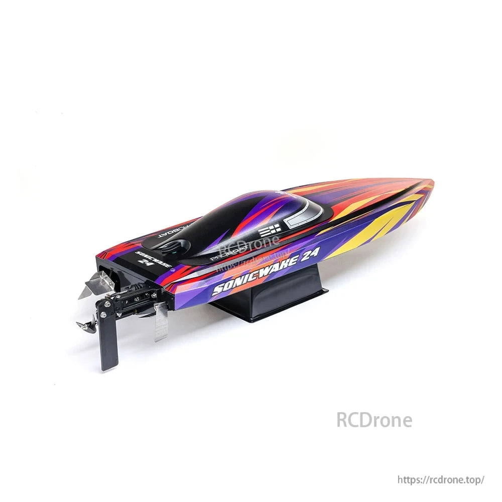 Sonicwake 24 RC Boat, Durable ABS deep-V hull and self-righting design for recreational RC boating on lakes and ponds.