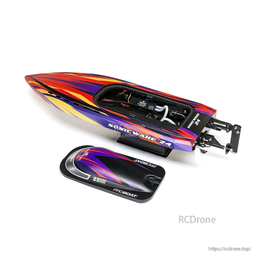 Sonicwake 24 RC Boat, This RC boat is the Sonicwake 24 Deep-V speedboat, ready-to-go with remote control.