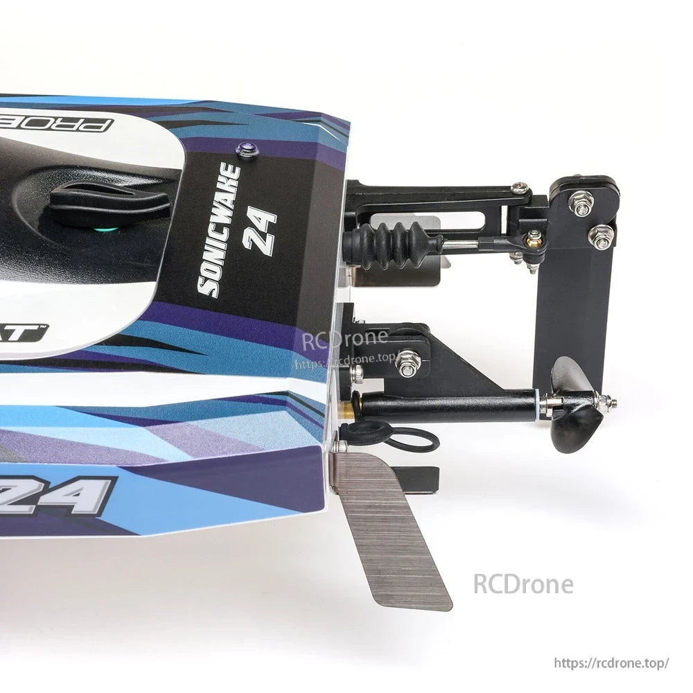 Sonicwake 24 RC Boat, Sonicwake 24 Deep-V RC Boat features durable design, high-speed brushless motor, and advanced transmitter for recreational use on lakes and ponds.