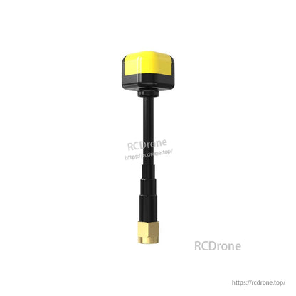 Speedy Bee 5.8 GHz Antenna, SpeedyBee 5.8GHz RHCP FPV antenna with black stem, yellow cap, and gold SMA connector