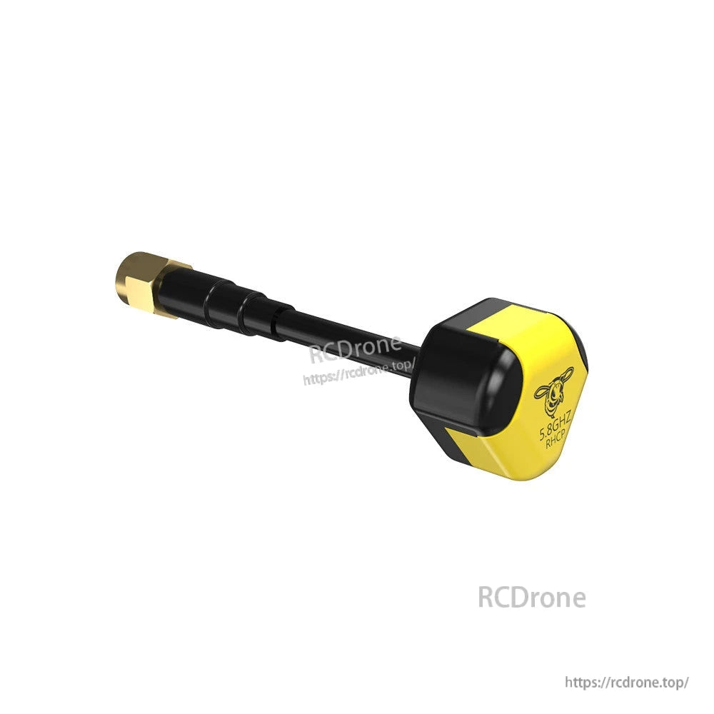 Speedy Bee 5.8 GHz Antenna, SpeedyBee 5.8GHz RHCP FPV antenna with yellow-and-black cap and SMA connector
