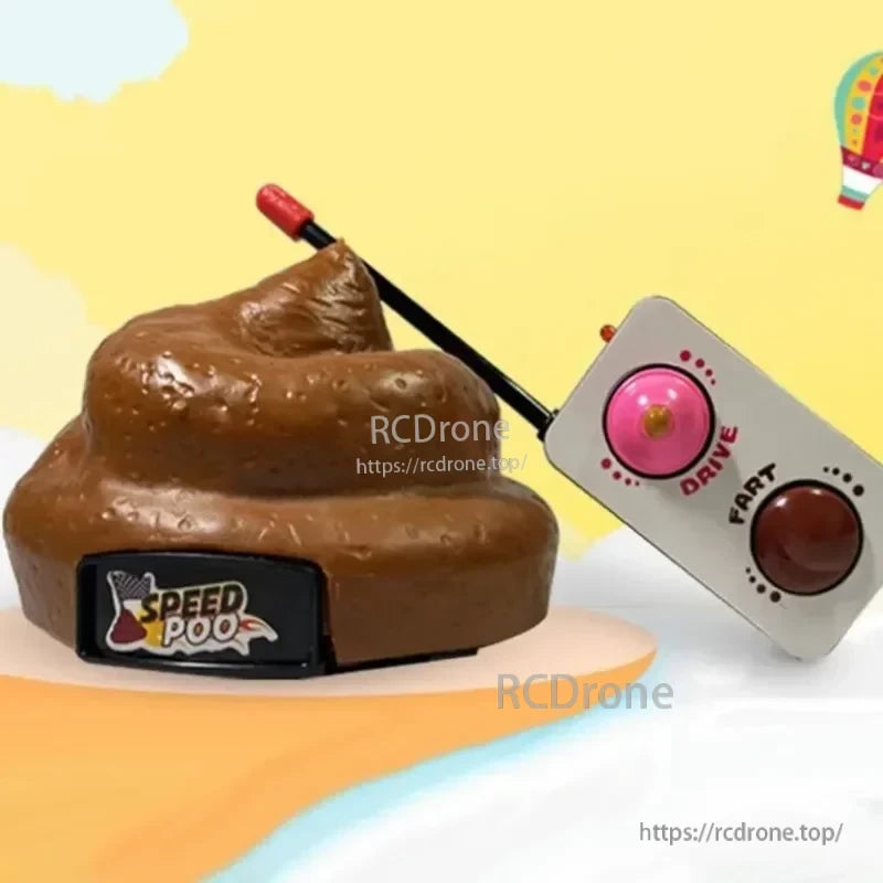 Speedy Funny RC Poop Car, Remote control car with sound effects and fart prank toy for kids and families