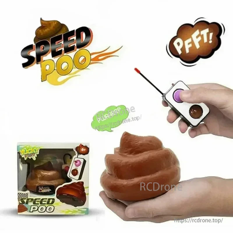 Speedy Funny RC Poop Car, Toy set includes remote control stool and one remote control suitable for ages 6+ years for family games and pranks.