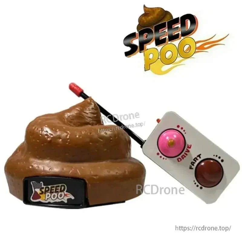 Speedy Funny RC Poop Car, Remote control car with sound effects and fart pranks for kids 6+ and family fun.