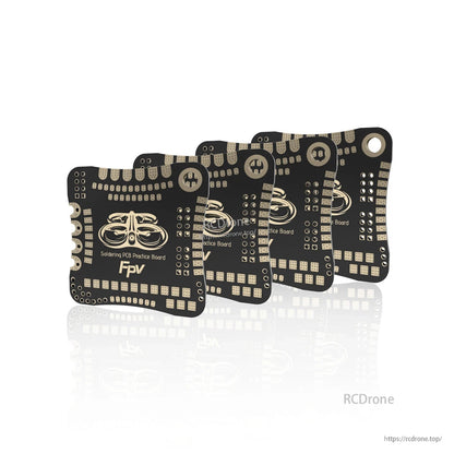 Set of four FPV soldering PCB practice boards with multiple solder pads and “FPV” marking