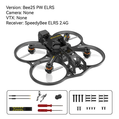 SpeedyBee Bee25 - 4S HD O3 Air Unit  2.5 inch FPV, SpeedyBee Bee25 drone features a 2.5-inch FPV camera and ELRS system for efficient and reliable transmission.