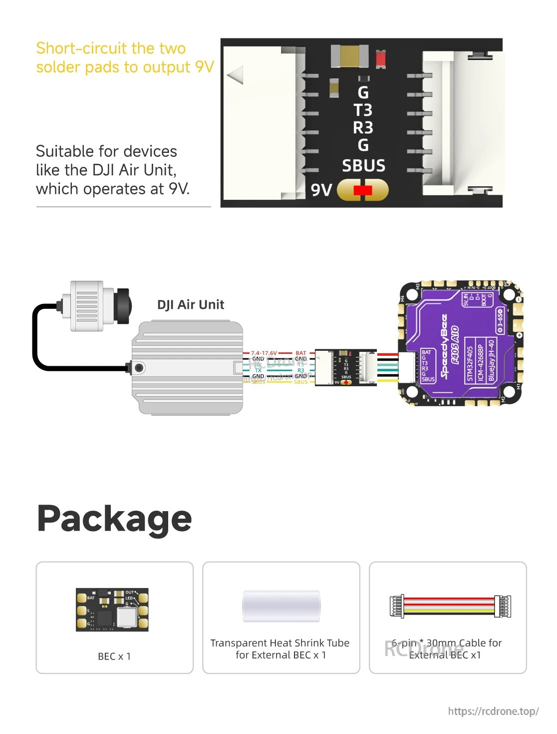 SpeedyBee F405 AIO 9V/5V 2A External BEC